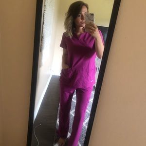 Grey’s Anatomy Dark Pink Scrub Set SCRUBS